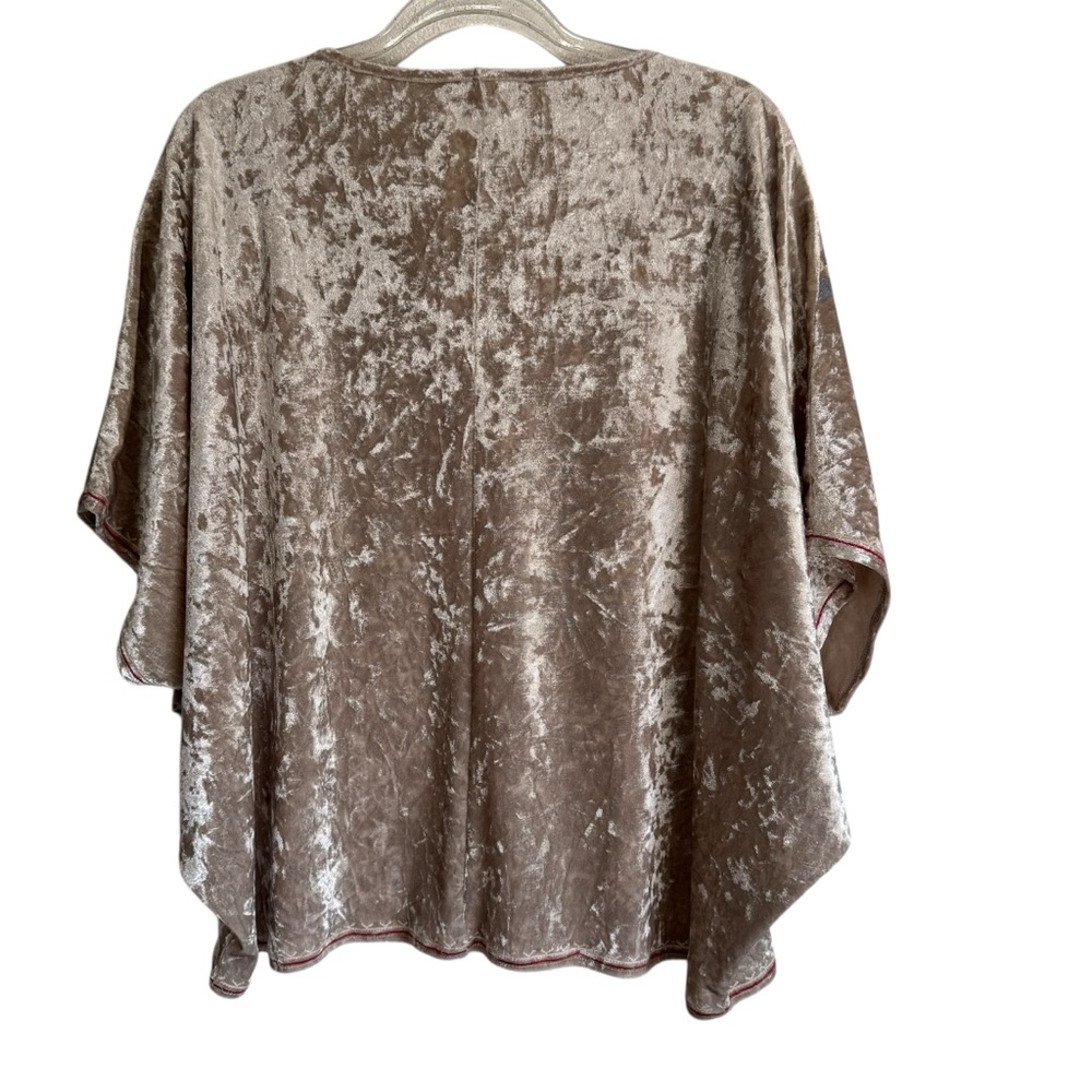 Savanna Jane Velvet Floral Embroidered Tunic Top Blouse V Neck Dolman Sleeve S/M - Picture 2 of 9